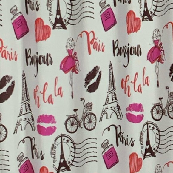 Paris Kiss Eiffel Tower Material Shower Curtain 72 In X 72 In - Picture 3 of 12
